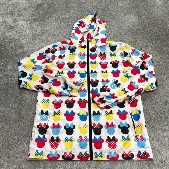 Bibbidi Bobbidi Bling Mickey Minnie Mouse Hoodie Windbreaker Jacket Mens Medium - Picture 1 of 12